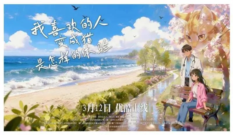 都市奇幻轻喜剧《我喜欢的人变成猫是怎样的体验》将于3月12日上线优酷。该剧主打人猫转换高甜爽点与福建绝美文旅取景，王嘉懋、象韵洁领衔主演，打造精品短剧视听盛宴。